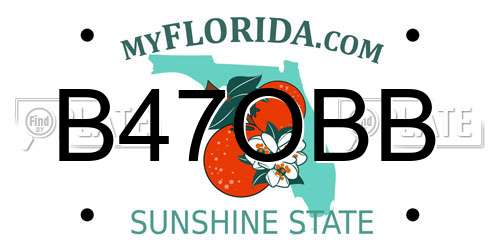 B47OBB Florida License Plate