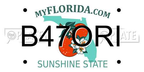 B47ORI Florida License Plate