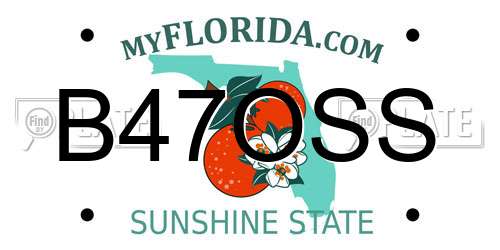 B47OSS Florida License Plate