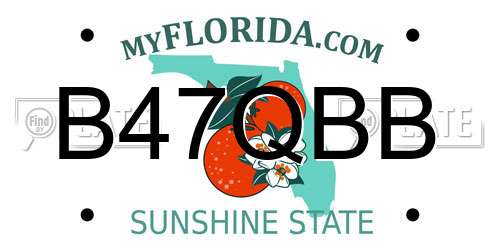 B47QBB Florida License Plate