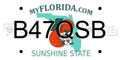 B47QSB Florida License Plate