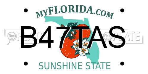B47TAS Florida License Plate