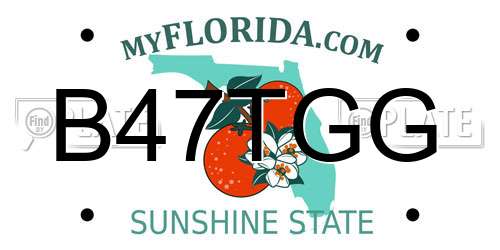 B47TGG Florida License Plate