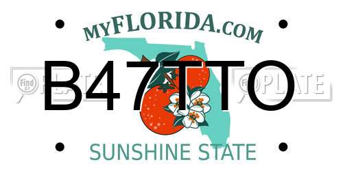 B47TTO Florida License Plate