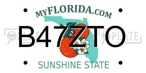 B47ZTO Florida License Plate