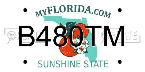B480TM Florida License Plate