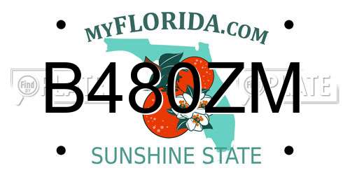 B480ZM Florida License Plate