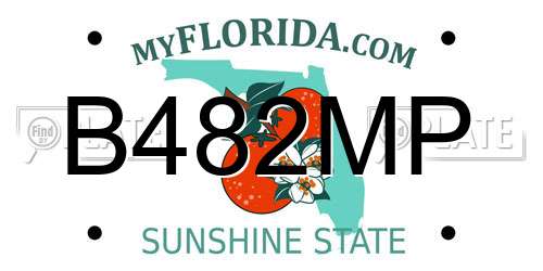 B482MP Florida License Plate