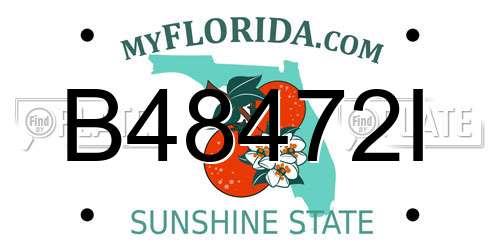 B48472I Florida License Plate