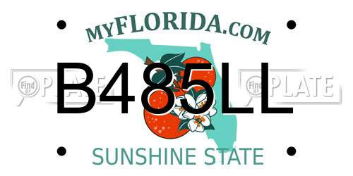 B485LL Florida License Plate