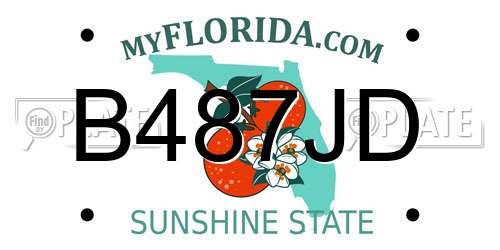 B487JD Florida License Plate