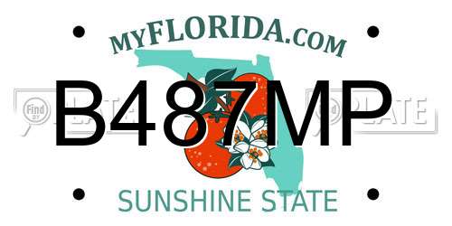 B487MP Florida License Plate