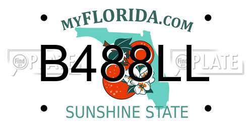 B488LL Florida License Plate