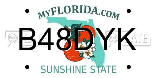 B48DYK Florida License Plate