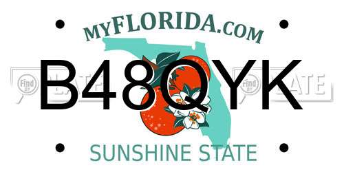 B48QYK Florida License Plate