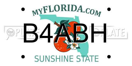B4ABH Florida License Plate