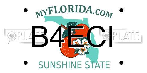 B4ECI Florida License Plate