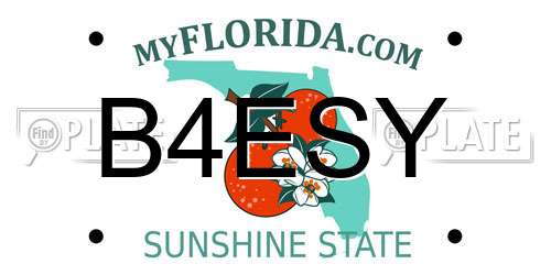 B4ESY Florida License Plate