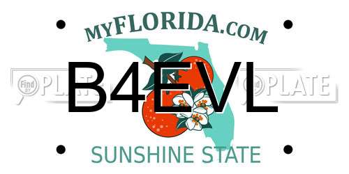 B4EVL Florida License Plate