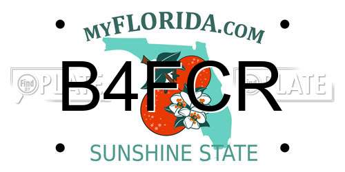 B4FCR Florida License Plate