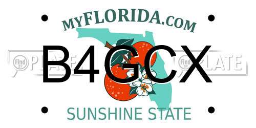B4GCX Florida License Plate