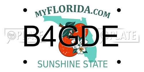 B4GDE Florida License Plate