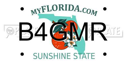 B4GMR Florida License Plate