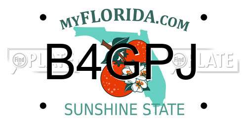 B4GPJ Florida License Plate