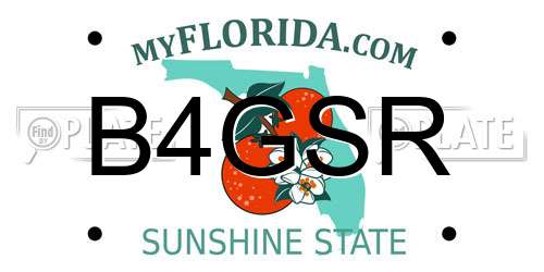 B4GSR Florida License Plate