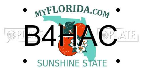 B4HAC Florida License Plate