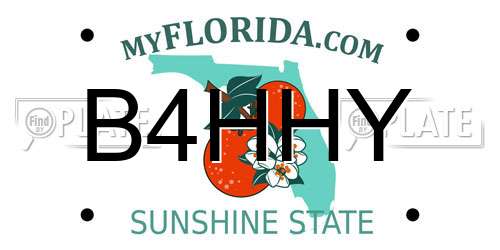 B4HHY Florida License Plate