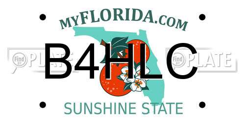 B4HLC Florida License Plate