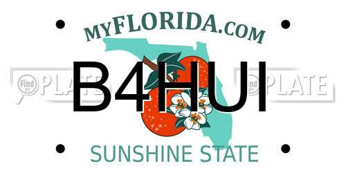 B4HUI Florida License Plate