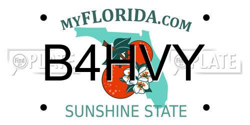 B4HVY Florida License Plate