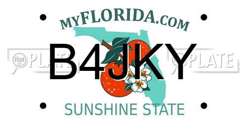 B4JKY Florida License Plate