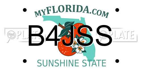 B4JSS Florida License Plate