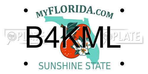 B4KML Florida License Plate