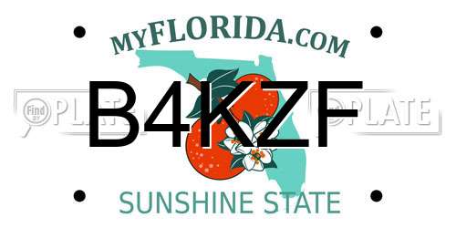 B4KZF Florida License Plate