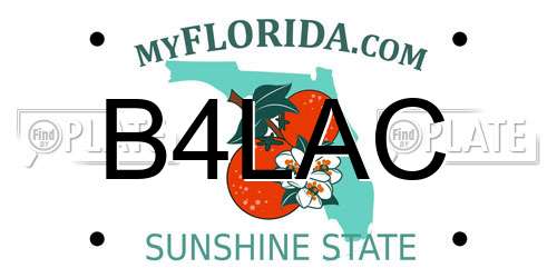 B4LAC Florida License Plate