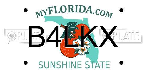 B4LKX Florida License Plate