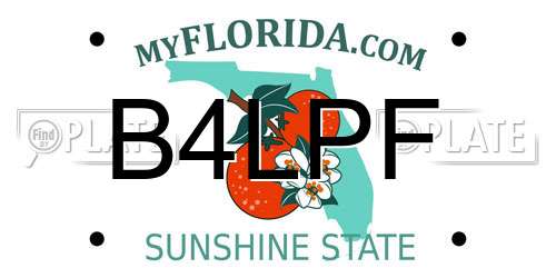 B4LPF Florida License Plate