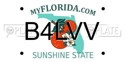 B4LVV Florida License Plate