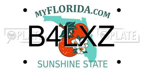 B4LXZ Florida License Plate
