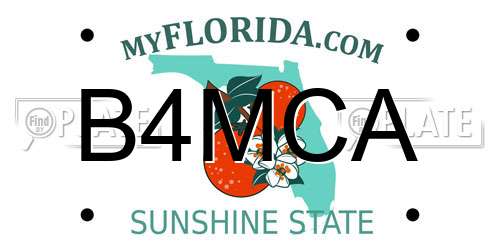 B4MCA Florida License Plate