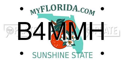 B4MMH Florida License Plate