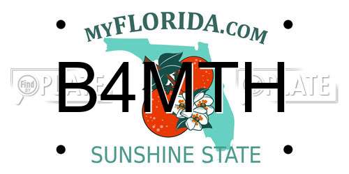 B4MTH Florida License Plate
