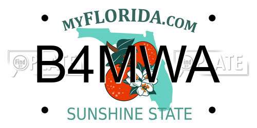 B4MWA Florida License Plate