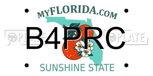 B4PRC Florida License Plate