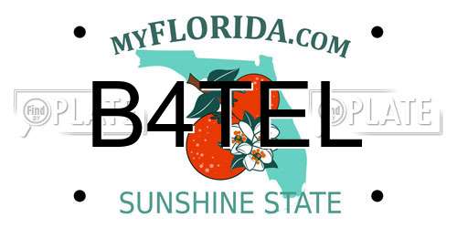 B4TEL Florida License Plate