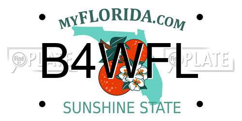 B4WFL Florida License Plate